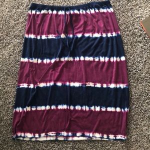 Purple & navy knit skirt